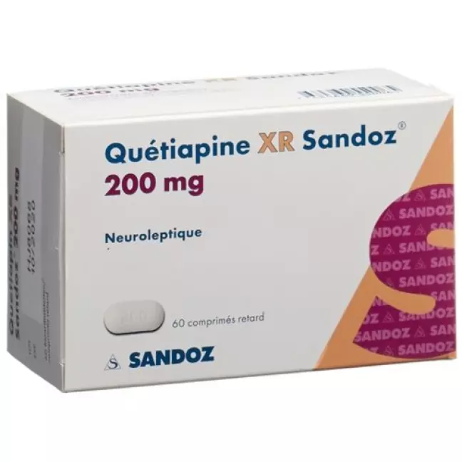 Кветіапін XR Sandoz Ret таблетки 200 мг 60 шт Кветіапін XR Sandoz Ret таблетки 200 мг 60 шт