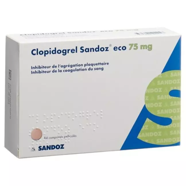 Clopidogrel Sandoz eco film таблетки 75 мг 84 шт Clopidogrel Sandoz eco film таблетки 75 мг 84 шт