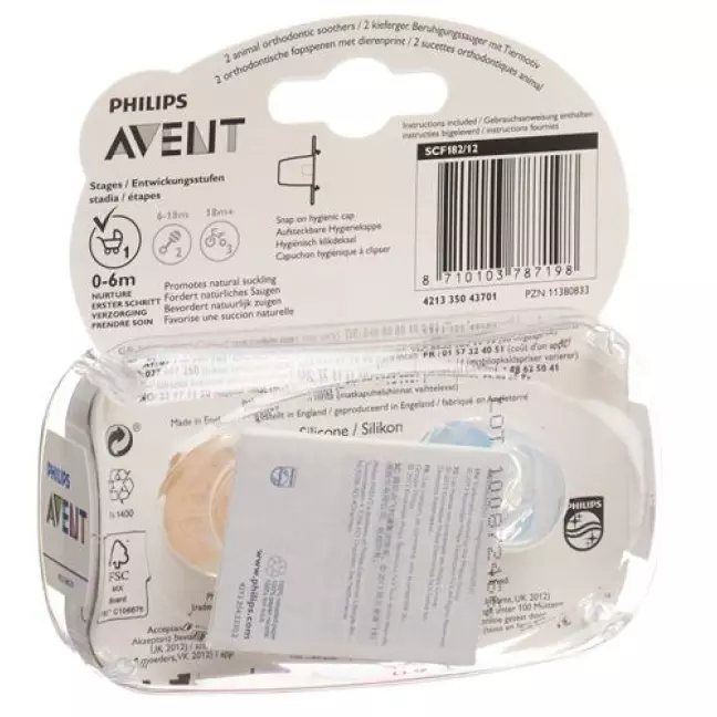 Avent Philips Beruhigungssaug Tier 0-6m Boy 2 штуки Avent Philips Beruhigungssaug Tier 0-6m Boy 2 штуки