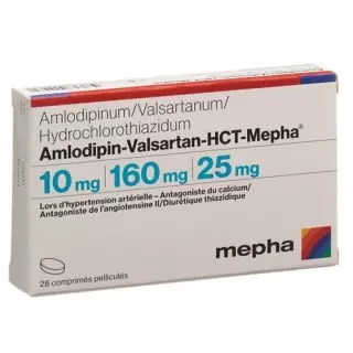 Амлодипин Валсартан ГХТ Мефа 10/160/25 28 таблеток покрытых оболочкой
