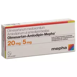 Олмесартан-Амлодипін-Мефа Лактаб 20 мг/5 мг 28 шт.