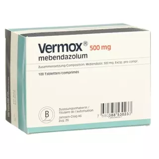 Vermox 500 mg 100 tablets