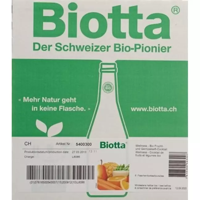 Biotta Wellness Organic 6 Fl 5 дл