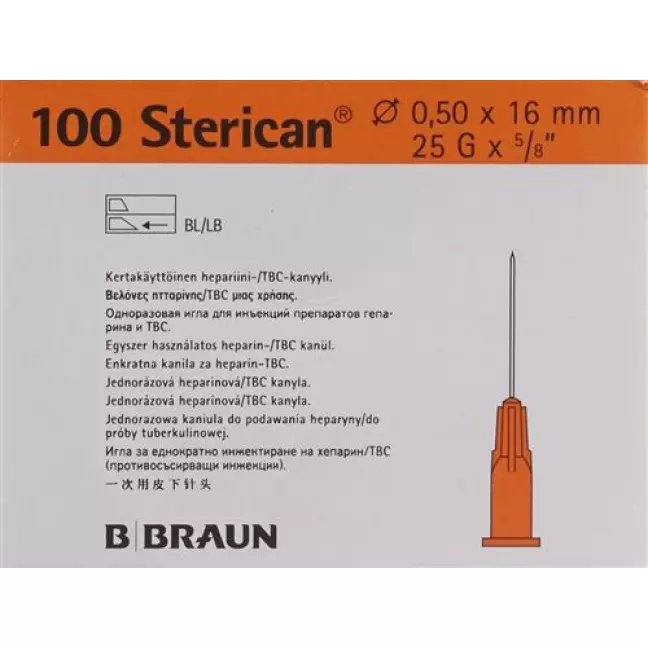 Sterican Nadel 25г 0.50x16мм Orange Luer 100 штук Sterican Nadel 25г 0.50x16мм Orange Luer 100 штук