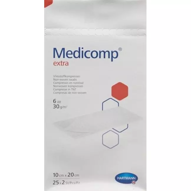 Medicomp Extra Vlieskompressen 10x20см Steril 25 пакетиков 2 шту Medicomp Extra Vlieskompressen 10x20см Steril 25 пакетиков 2 шту