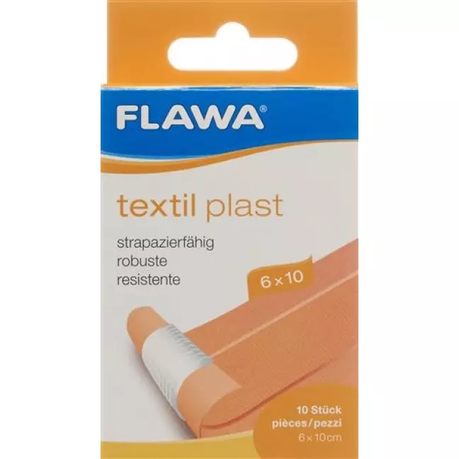 Flawa Textil Plast Schnellverband 6смx10см Hautfarbig 10 штук Flawa Textil Plast Schnellverband 6смx10см Hautfarbig 10 штук