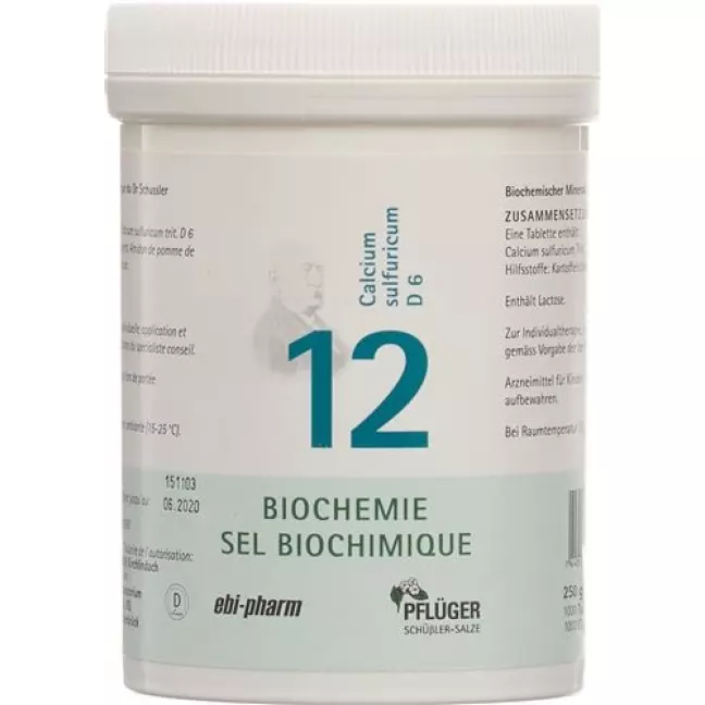 Pflueger Schussler Nr. 12 Calc Sulf в таблетках, D 6 250г Pflueger Schussler Nr. 12 Calc Sulf в таблетках, D 6 250г