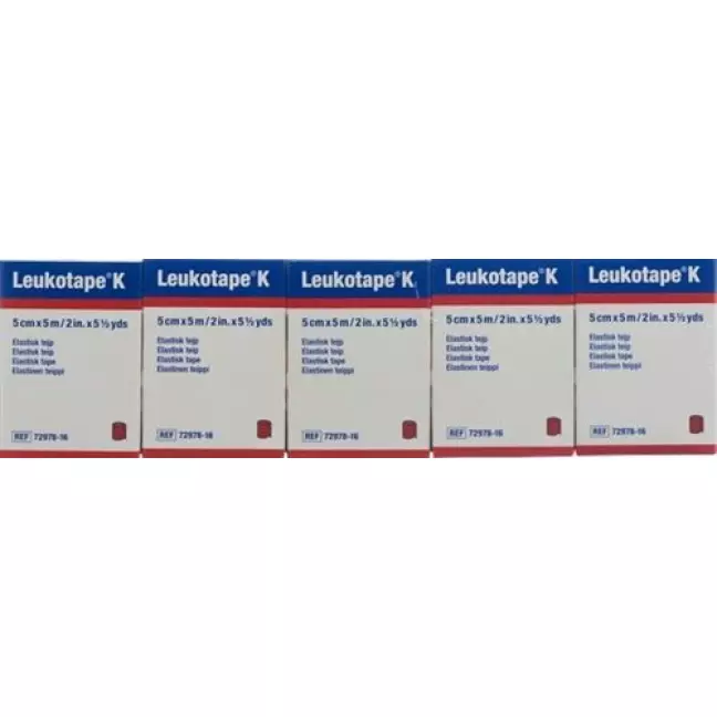 Бинт гіпсовий Leukotape K 5мх5см червоний 5шт Бинт гіпсовий Leukotape K 5мх5см червоний 5шт