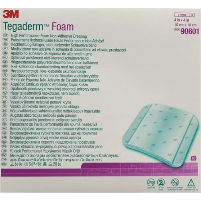 3M Tegaderm Foam Schaumkompresse 10x10см Nicht Klebend 10 штук 3M Tegaderm Foam Schaumkompresse 10x10см Nicht Klebend 10 штук