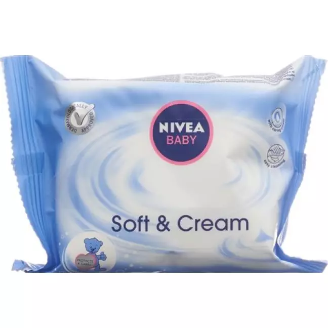 Дорожні вологі серветки Nivea Baby Soft & Cream розмір 20 шт Дорожні вологі серветки Nivea Baby Soft & Cream розмір 20 шт