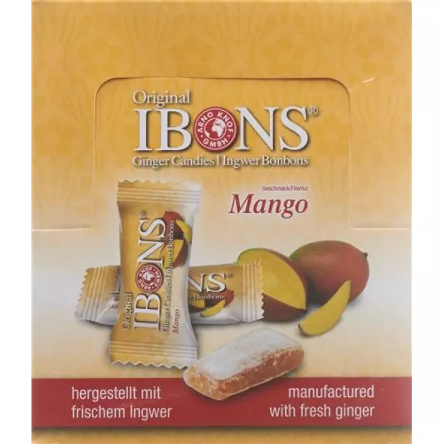 IBONS Ginger Candy Display Mango 12x60г