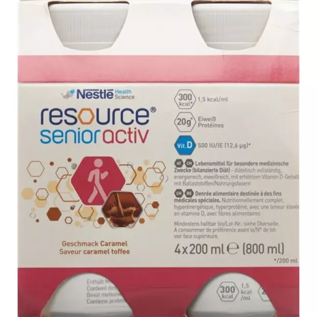 Resource SeniorActiv Caramel Toffee 4 пляшки 200 мл Resource SeniorActiv Caramel Toffee 4 пляшки 200 мл