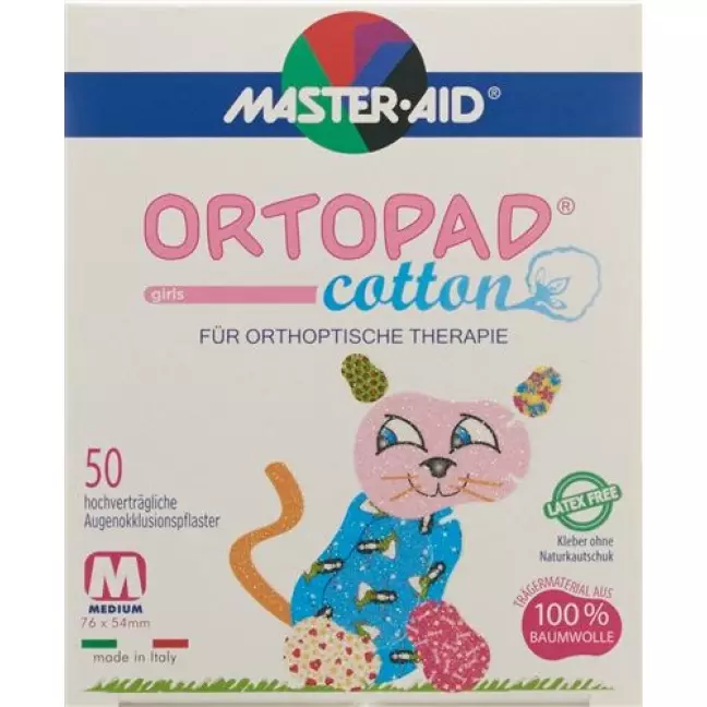 Ortopad Cotton Occlusion Plaster Medium Girls 2-4 років 50 шт Ortopad Cotton Occlusion Plaster Medium Girls 2-4 років 50 шт
