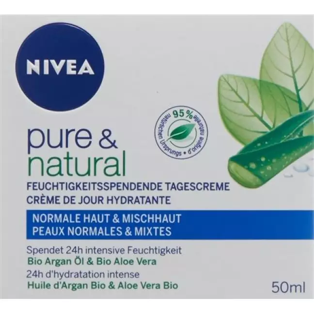 Nivea Pure&amp;Natural зволожуючий денний крем 50 мл