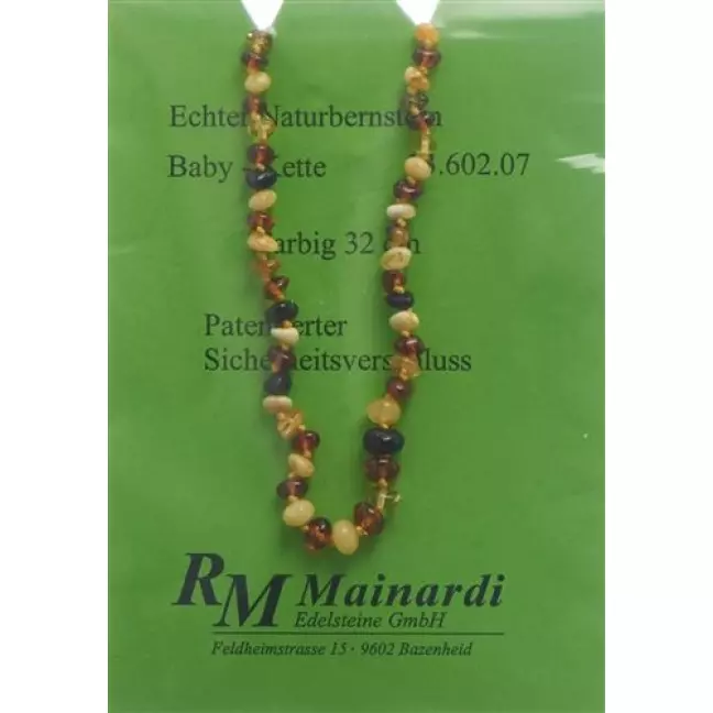 Mainardi янтарь Babykette Farbig 32см Sicherheitsverschluss Mainardi янтарь Babykette Farbig 32см Sicherheitsverschluss