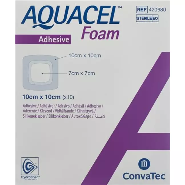 AQUACEL Пінопластовий бинтовий клей 10х10см 10 шт AQUACEL Пінопластовий бинтовий клей 10х10см 10 шт