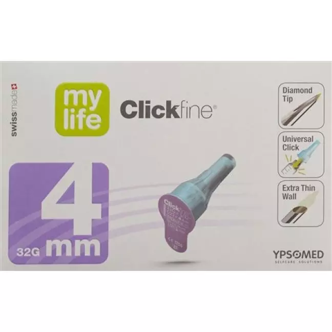 голки mylife Clickfine Pen 4 мм 32G 100 шт