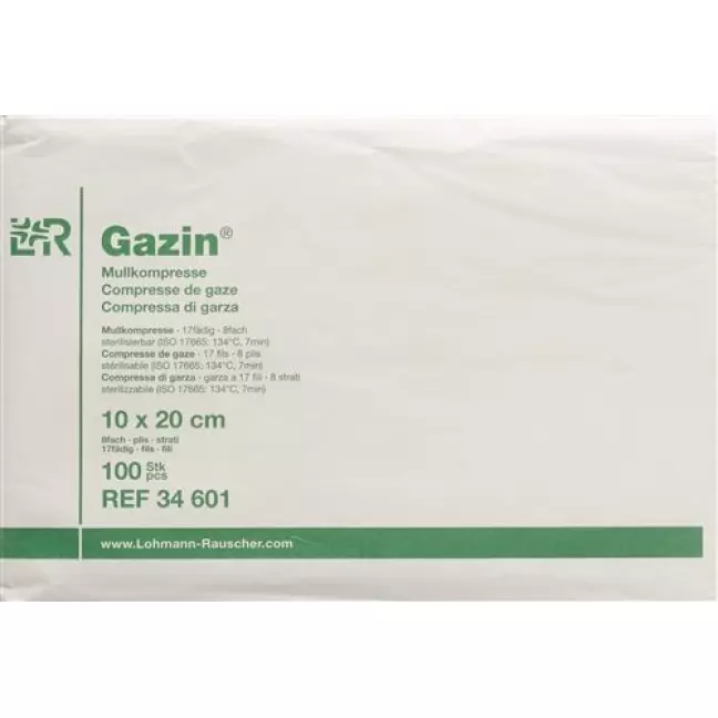 Gazin Mullkompresse 10x20см 8-fach 17-fadig 100 штук Gazin Mullkompresse 10x20см 8-fach 17-fadig 100 штук