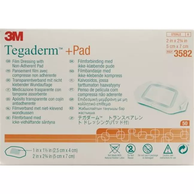 3M Tegaderm + Pad 5x7см / Wundkissen 2.5x4см 50 штук 3M Tegaderm + Pad 5x7см / Wundkissen 2.5x4см 50 штук