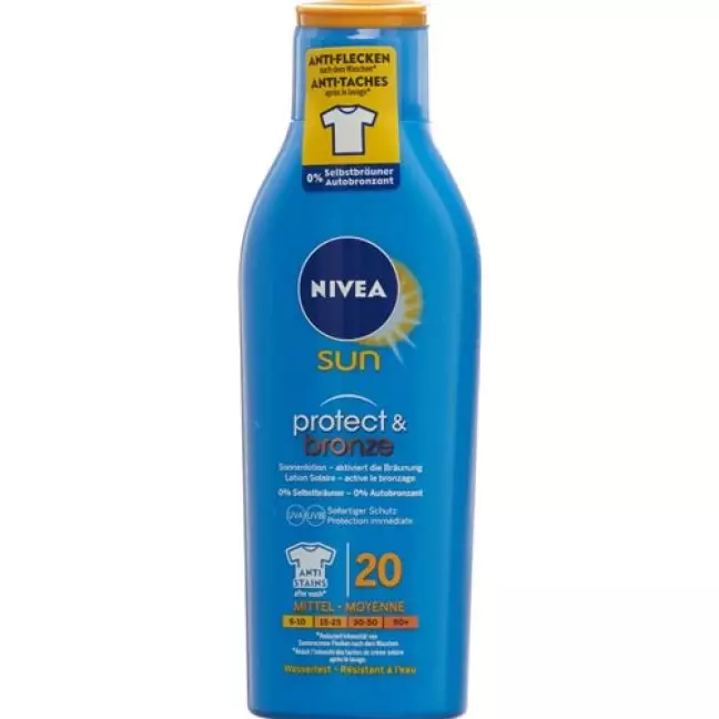 Сонцезахисний лосьйон Nivea Sun Protect & Bronze SPF 20 активує Сонцезахисний лосьйон Nivea Sun Protect & Bronze SPF 20 активує