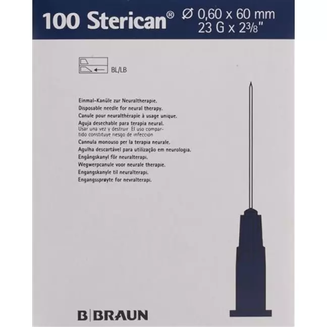 Голка STERICAN 23G 0,60x60мм синя Luer 100 шт