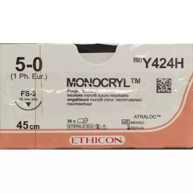 MONOCRYL 45см нефарбований 5-0 FS-2 36шт