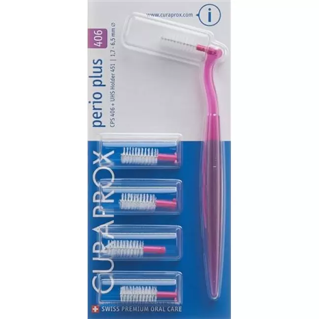 Curaprox CPS 406 perio plus 5 міжзубних щіток + тримач