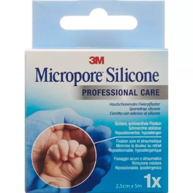 Силіконовий лейкопластир 3M Micropore 2,5 см x 5 м