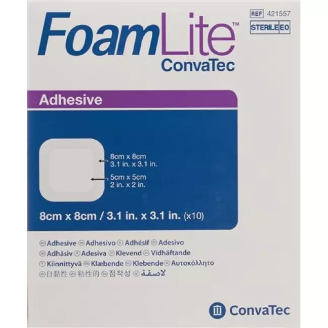 Силіконова пінна пов&#39;язка Foam Lite Convatec 8х8см 10 шт