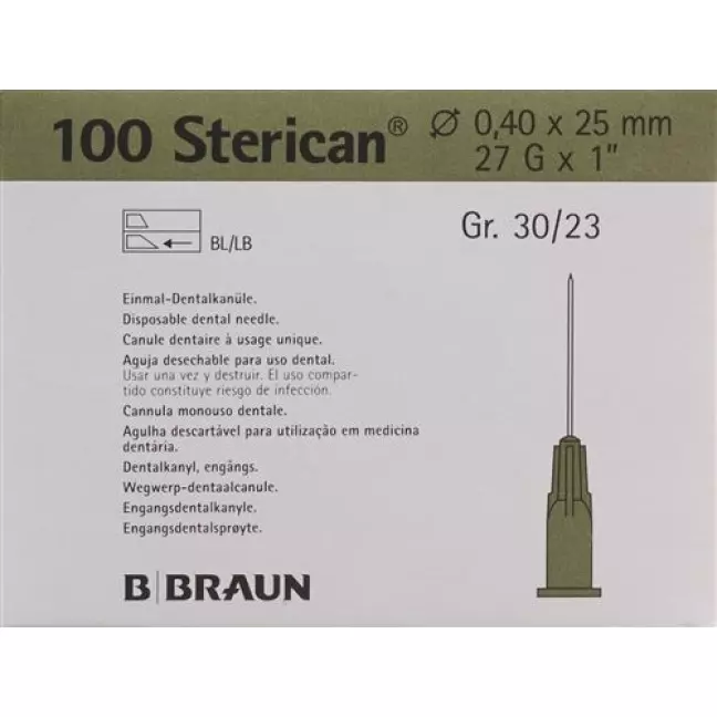 Голка STERICAN Dent 27G 0,4х25 мм сіра 100 шт Голка STERICAN Dent 27G 0,4х25 мм сіра 100 шт