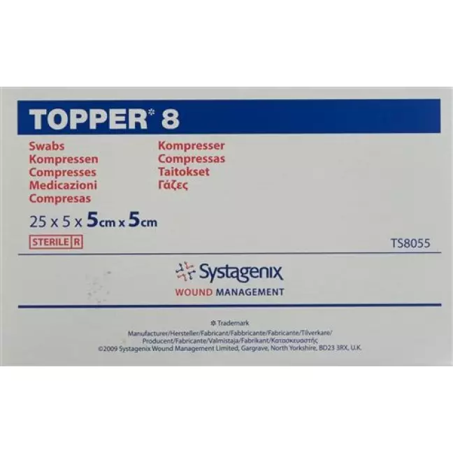 Topper 8 Einmal-Kompressen 5x5см стерильный 25 пакетиков a 5 штук Topper 8 Einmal-Kompressen 5x5см стерильный 25 пакетиков a 5 штук