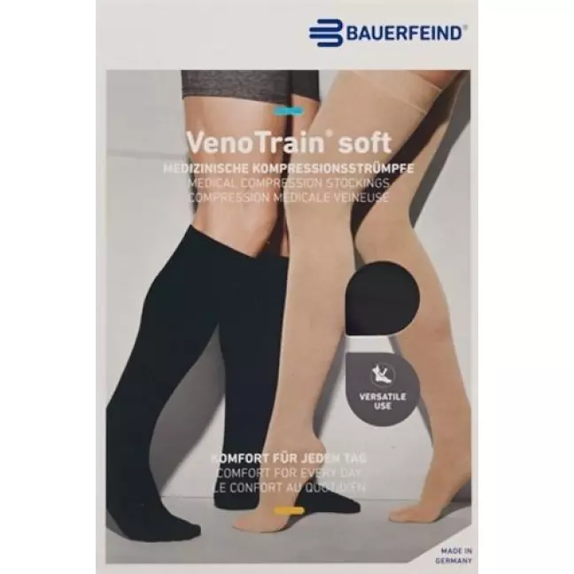VENOTRAIN SOFT A-D KKL2 XL нормальний/довгий відкритий носок чорний