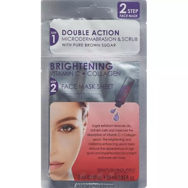 skin republic 2 Step Brightening Vitamin C 3ml + Collagen Face M