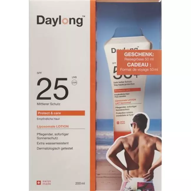 Денний лосьйон Protect&amp;care SPF25 200 мл і дорожній розмір 50