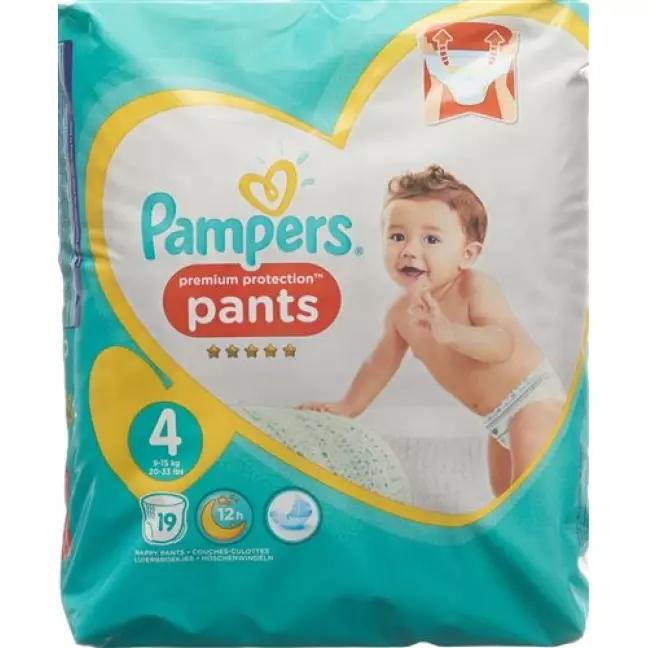 Pampers Premium Protection Pants Size 4 9-15kg Maxi Carry Pack 19 шт.