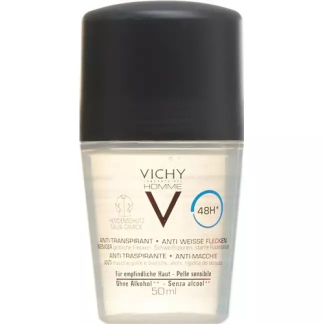 Vichy Homme Deodorant Anti-Stains 48h Roll on 50 мл