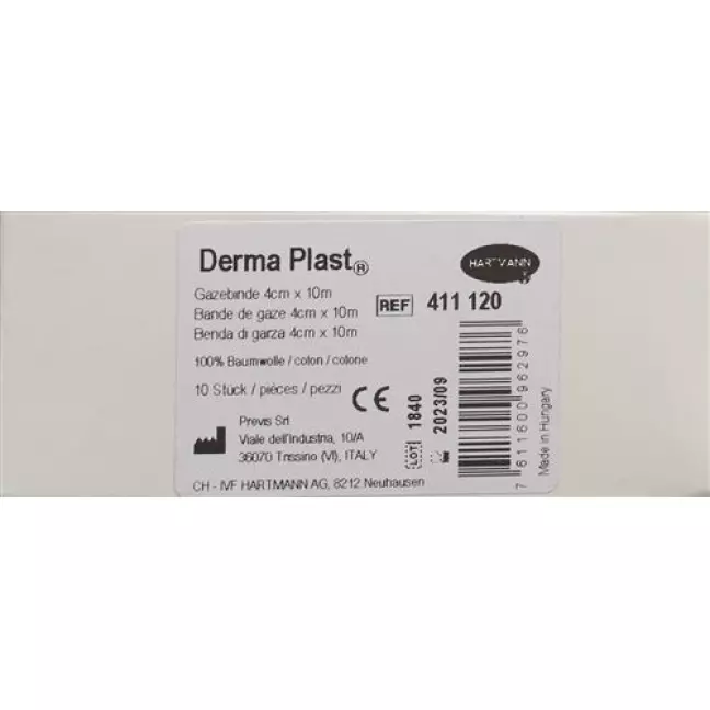 Бинт марлевий DermaPlast фіксований край 4смх10м 10 шт