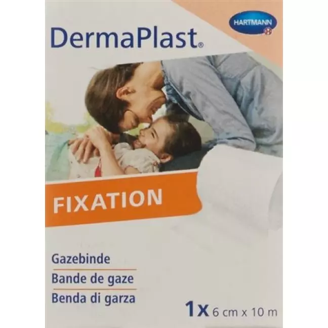 Пов'язка марлева DermaPlast з фіксованими краями 6х10м