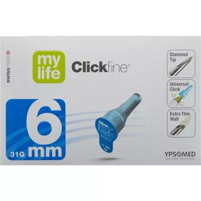 голки mylife Clickfine Pen 6 мм 31G 100 шт
