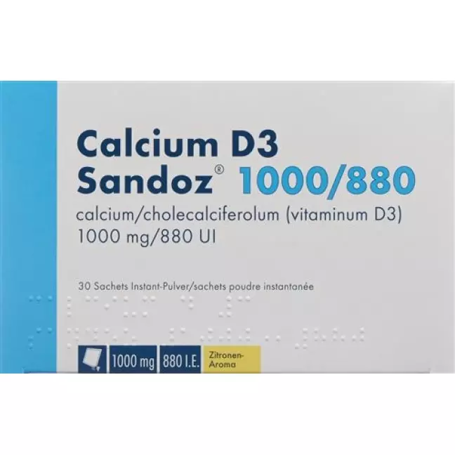Кальцій D3 Sandoz Plv 1000/880 пакет 30 шт Кальцій D3 Sandoz Plv 1000/880 пакет 30 шт