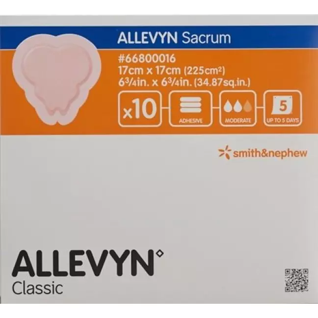 Allevyn Adhesive Sacrum ранова пов'язка 17х17 см 10 шт Allevyn Adhesive Sacrum ранова пов'язка 17х17 см 10 шт