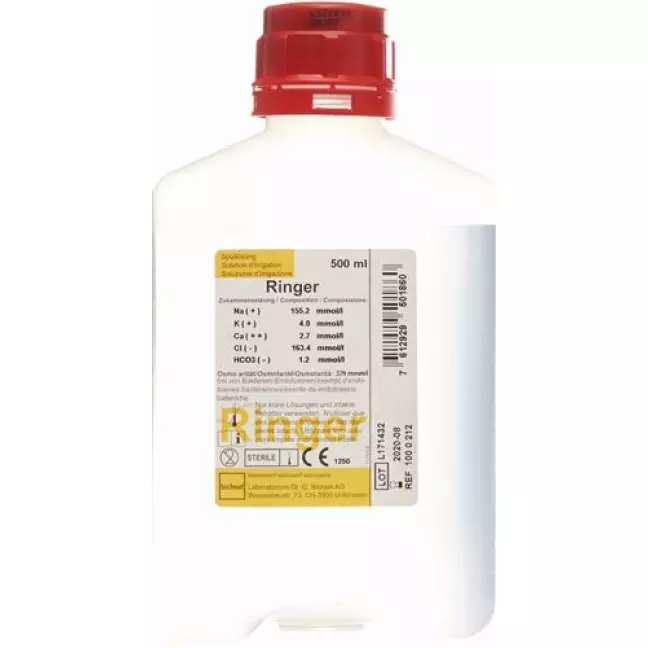 Розчин Ringer Розчин для промивання Bichsel 500 мл без столових приборів Plast Fl Розчин Ringer Розчин для промивання Bichsel 500 мл без столових приборів Plast Fl