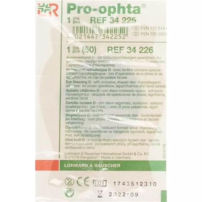 Пов&#39;язка для очей Pro Ophta D, світлонепроникна, під колір шкіри
