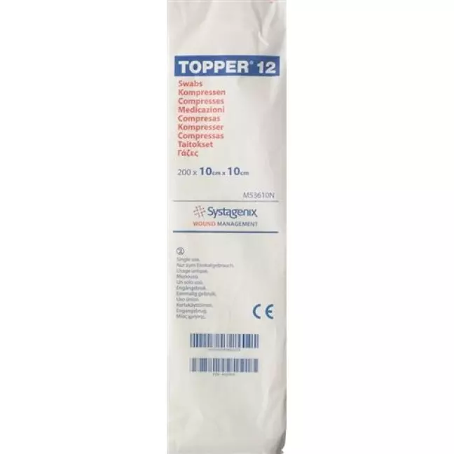 Topper 12 Einmal-Kompressen 10x10см не стерильный 200 штук