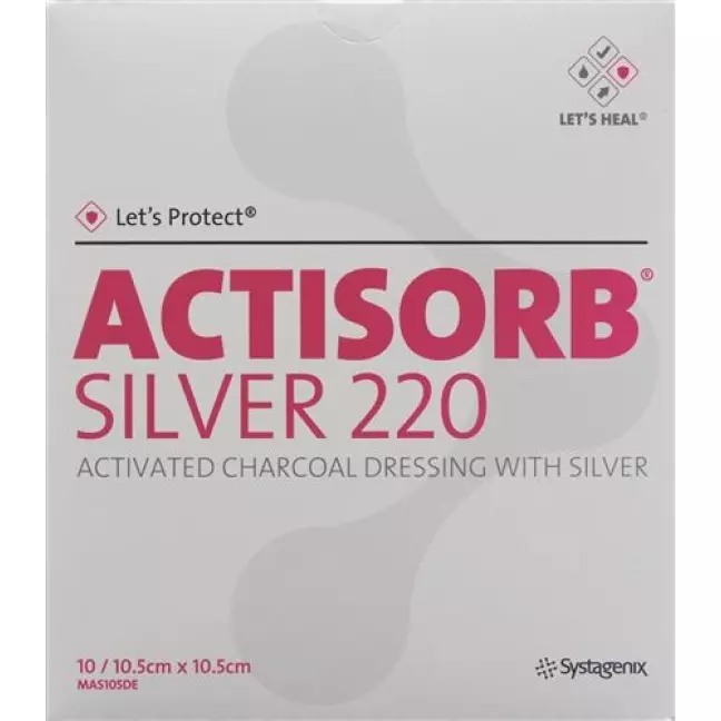 Let’s Protect Actisorb Silver 220 Kohleverband 10.5x10.5см 10 шт Let’s Protect Actisorb Silver 220 Kohleverband 10.5x10.5см 10 шт