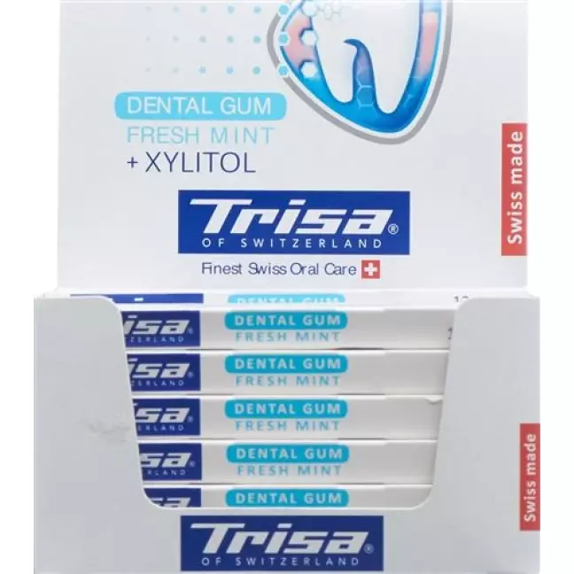 Trisa Dental Gum Fresh Mint Display 12 x 12 шт Trisa Dental Gum Fresh Mint Display 12 x 12 шт