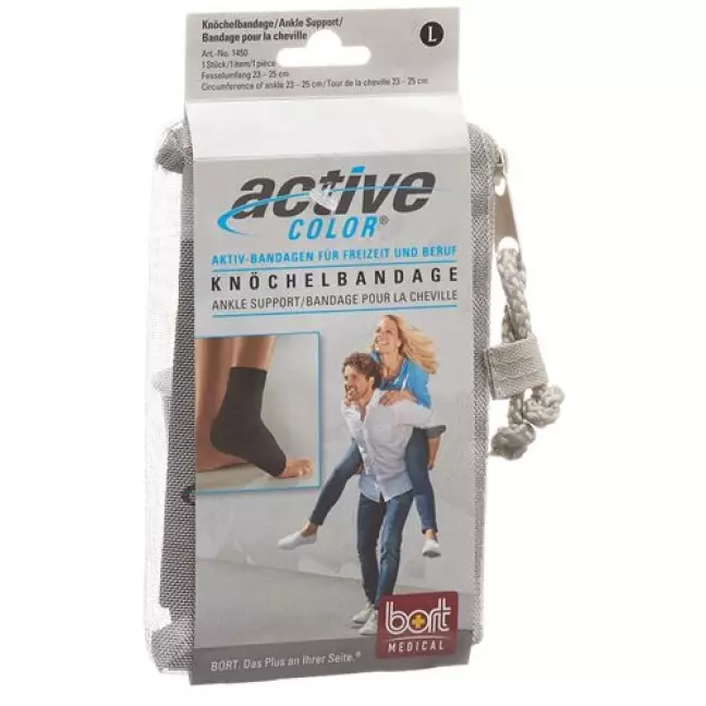 Бандаж на щиколотку Bort ActiveColor L +23см чорний Бандаж на щиколотку Bort ActiveColor L +23см чорний