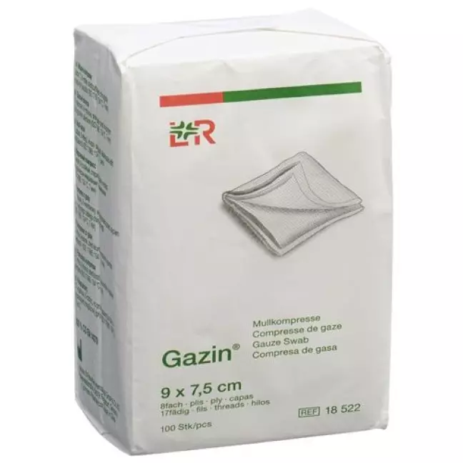 GAZIN FALTKOMPR 9X7.5CM 8F UNS