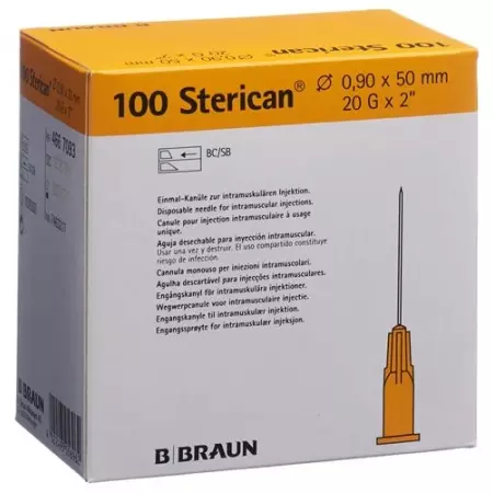 Голка STERICAN 20G 0,90х50мм Люер жовта Голка STERICAN 20G 0,90х50мм Люер жовта