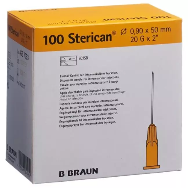 Голка STERICAN 20G 0,90х50мм Люер жовта Голка STERICAN 20G 0,90х50мм Люер жовта